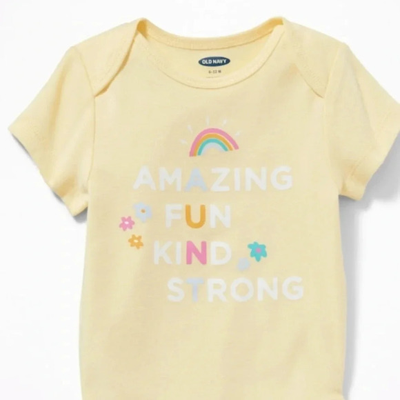 NWT Old Navy AUNT yellow rainbow one piece 18-24 month - Picture 2 of 4